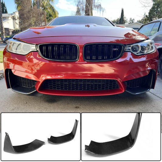 Front Bumper Splitters Carbon Fiber V3 (for F82/F83) for BMW 4 series F-32 2012-2020 - image 1