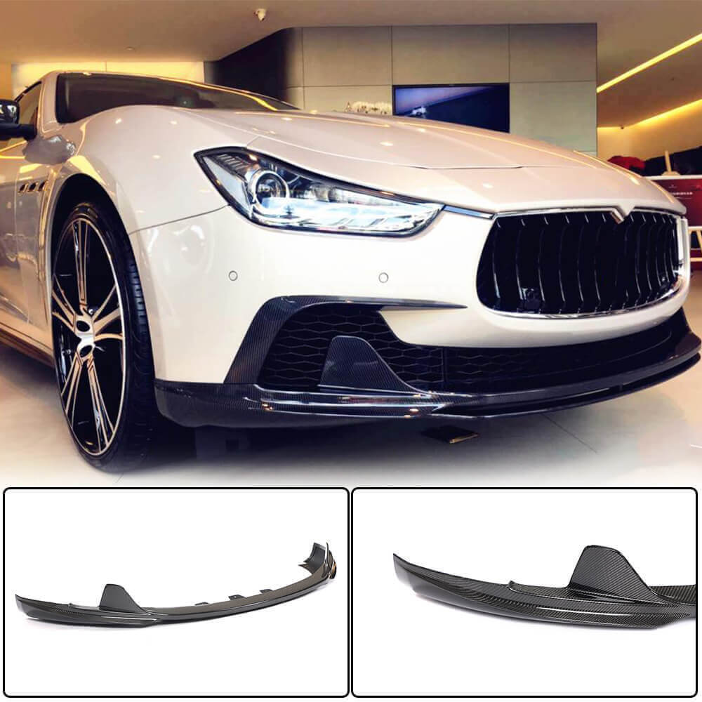 Front Bumper Lip V3 for Base/S/S Q4 2013-2017, Carbon for Maserati Ghibli 2013-2023 - image 1