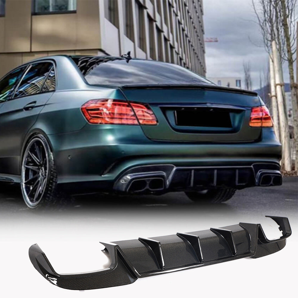 Rear bumper diffuser V2 (for E63 AMG 2013-2016, Carbon) for Mercedes E-class W212 2009-2016 - image 1