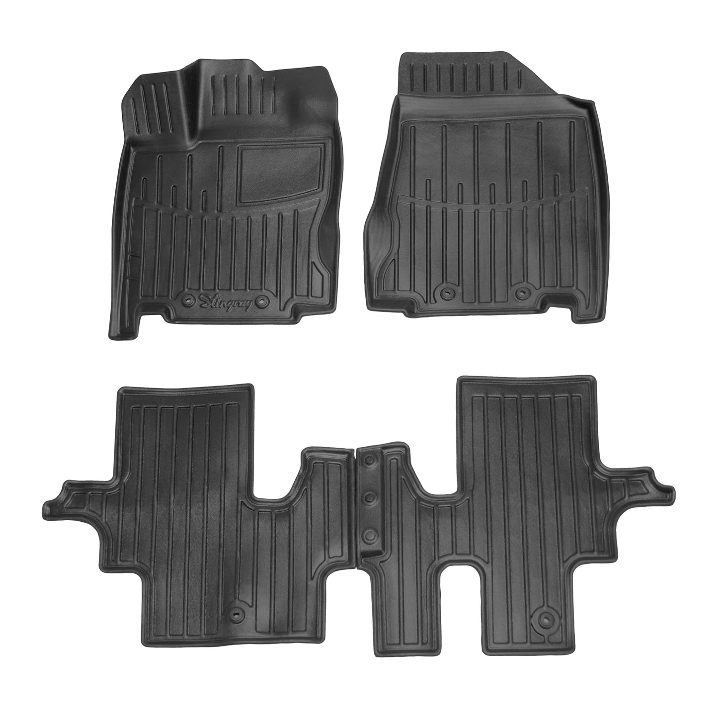 Rubber Floor Mats Stingray 3D (7 Seats, 4 pcs) for Infiniti QX60 2016-2021 - image 1