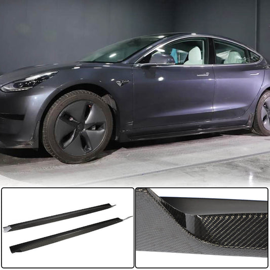 Door Sill Covers V4 (2017-2023, Carbon) for Tesla Model 3 2017- - image 1