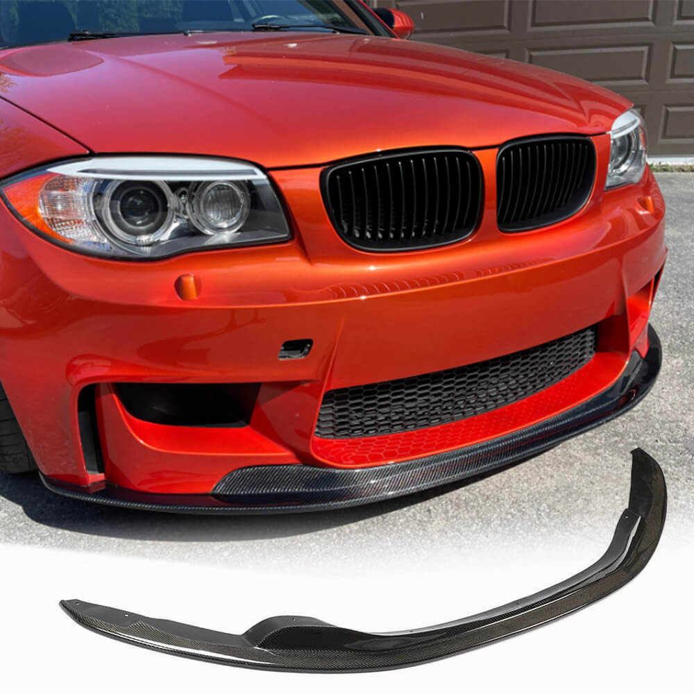 Front Bumper Lip V1 for 1M E82, Carbon for BMW 1 Series E81/82/87/88 2004-2011 - image 1