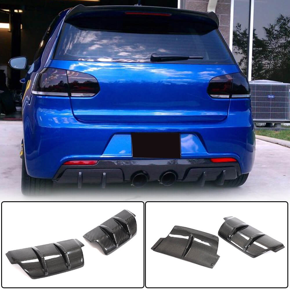 Rear Bumper Diffuser V2 for R/R20 HB 2010-2013, Carbon for Volkswagen Golf 6 2008-2014 - image 1