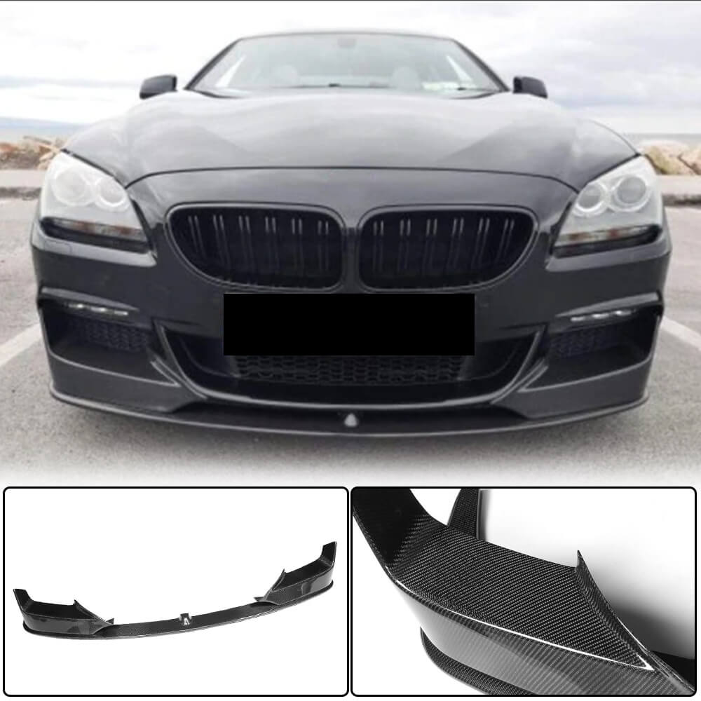 Front Bumper Lip V1 (for M-Sport, Carbon) for BMW 6 Series F12/F13/F06 2011-2018 - image 1