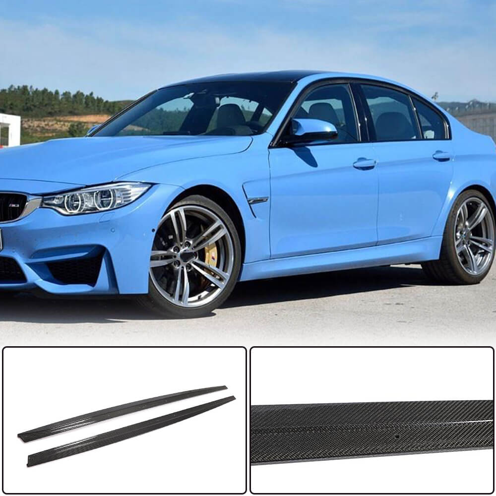 Side Skirt Covers V1 (for M3 Side Skirts, Carbon) for BMW 3 Series F30/F31 2012-2019 - image 1