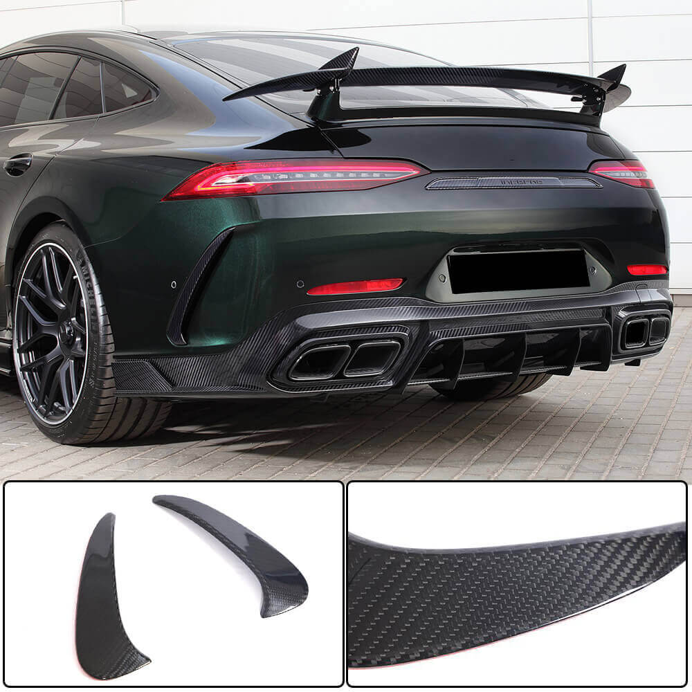 Rear Bumper Extensions V1 (for GT63 2018-2022, Carbon) for Mercedes AMG GT 4 X290 2018- - image 1