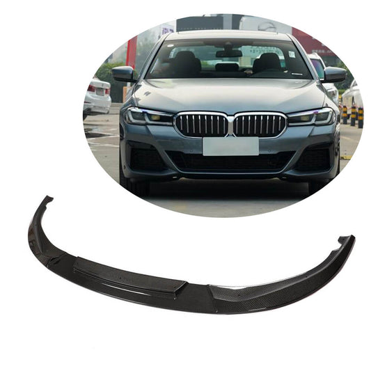 Front Bumper Lip V2 for M-Sport 2021-2024, Carbon for BMW 5 Series G30/31 2017-2023 - image 1