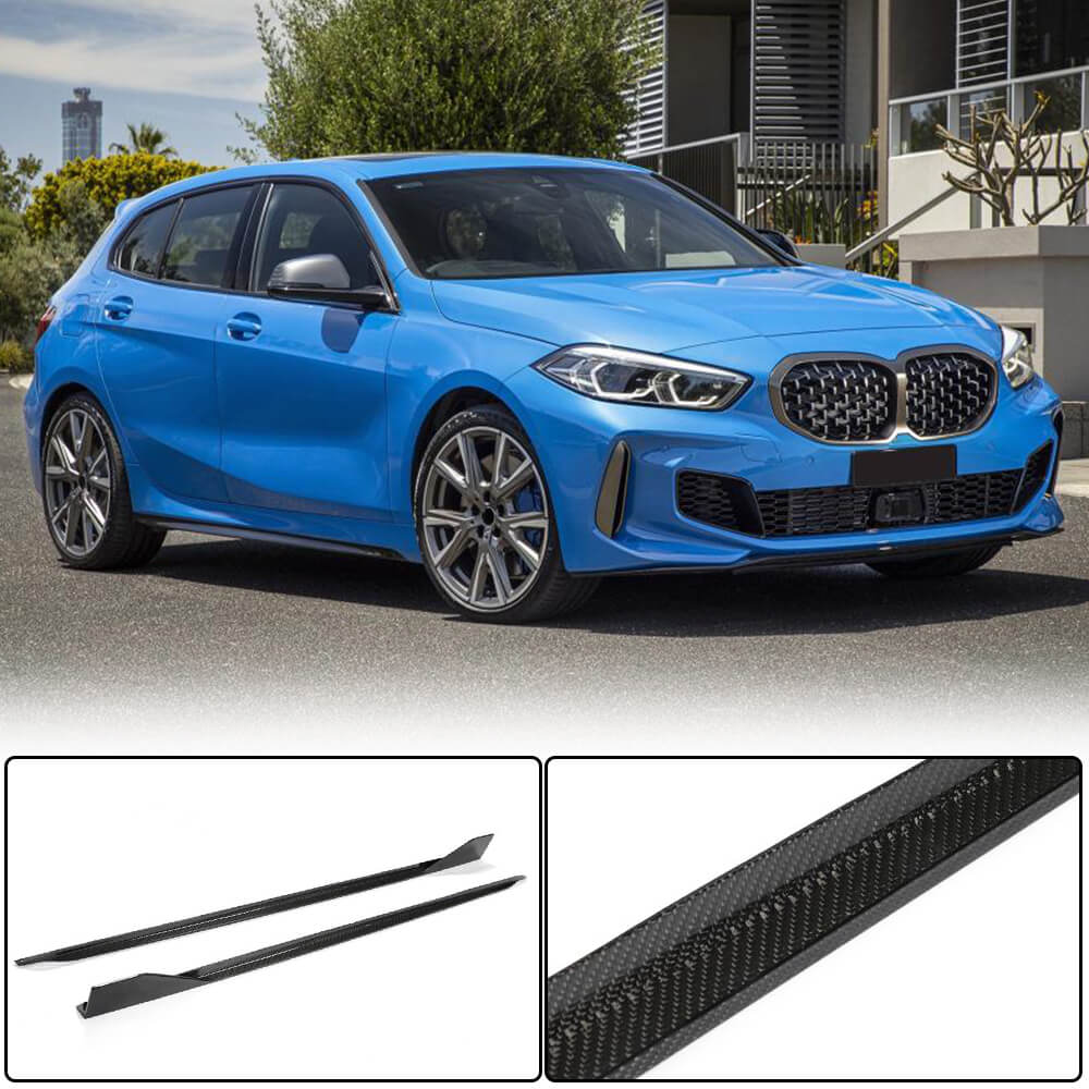 Side Skirt Extensions (for M-Sport, Carbon) for BMW 1 Series F40 2019-2024 - image 1