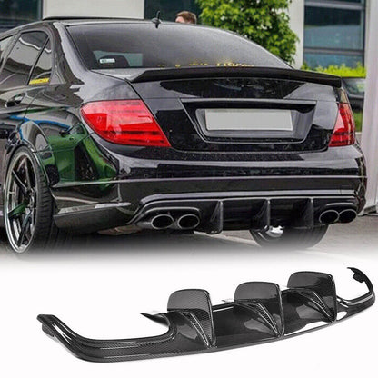 Rear bumper diffuser V1 (for AMG SD 2008-2011, Carbon) for Mercedes C-class W204 2007-2015 - image 1