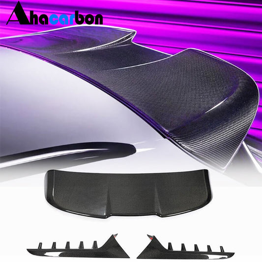 Rear Roof Spoiler Carbon Fiber 3PCS for Audi A6 C8 2018- - image 1