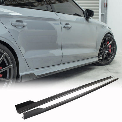Side Skirts V1 (for S-Line SD, Carbon) for Audi A3 2012-2020 - image 1