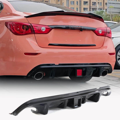Rear bumper diffuser V2 (for Q50 Base/Sport 2014-2017, Carbon) for Infiniti Q50/Q60 2013-2024 - image 1