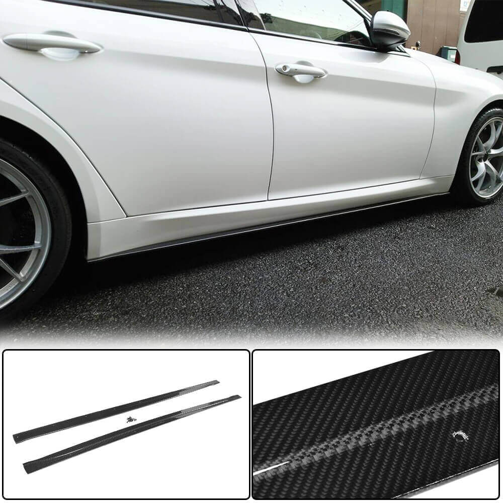 Side Skirts V2 (for Base/Sport, Carbon) for Alfa Romeo Giulia 2016-2022 - image 1