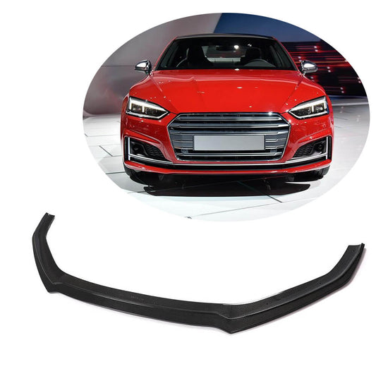 Front bumper lip V1 (for S-Line 2016-2020, Carbon) for Audi A5 2016-2025 - image 1