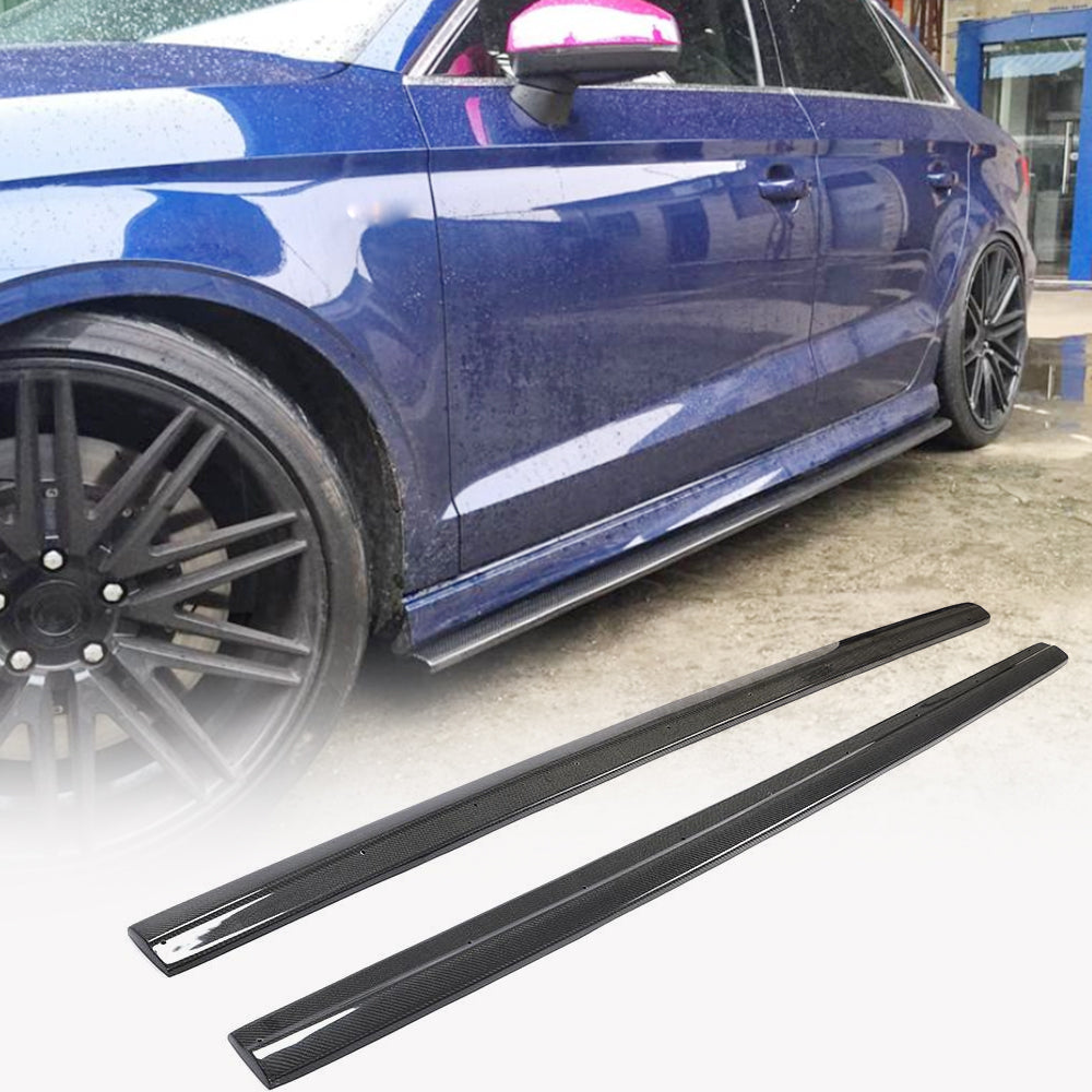 Side Skirts V3 (for S-Line SD, Carbon) for Audi A3 2012-2020 - image 1