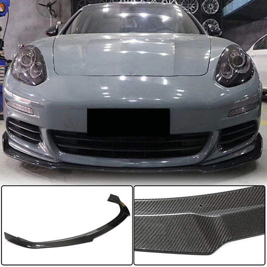Front Bumper Lip Spoiler (for Base 2013-2016, Carbon) for Porsche Panamera 2009-2016 - image 1