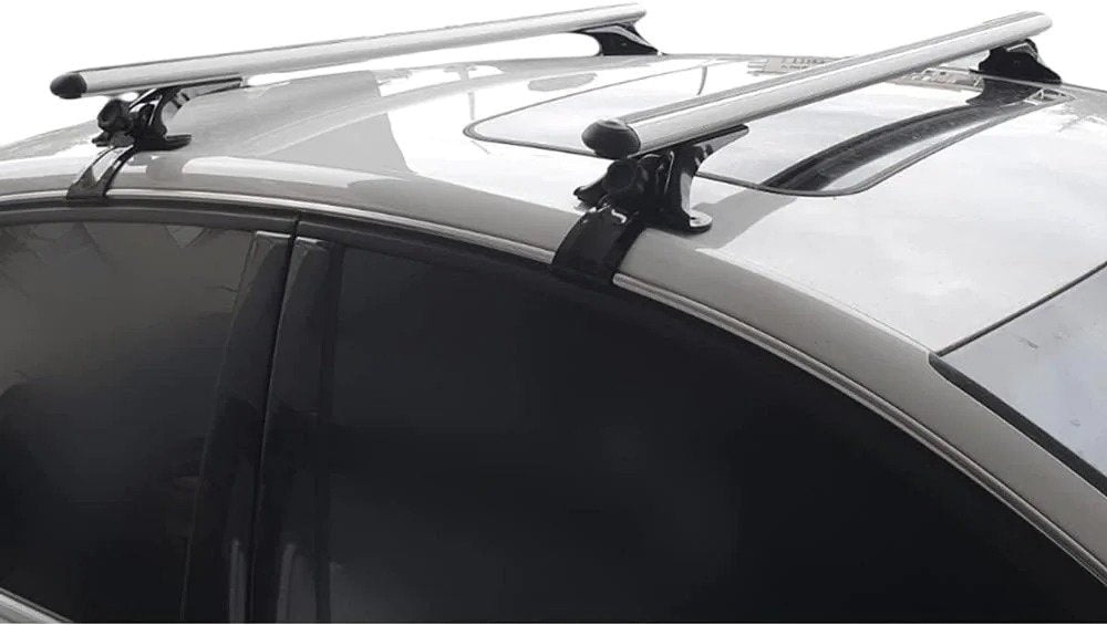 Roof rack for smooth roof Oluksuz V4 (chrome, pair) for Lexus IS 1998-2005 - image 1