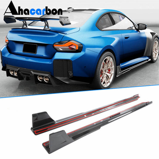 Side Skirts Dry Carbon Fiber V3 (for G87) for BMW 2 Series G42 2021- - image 1