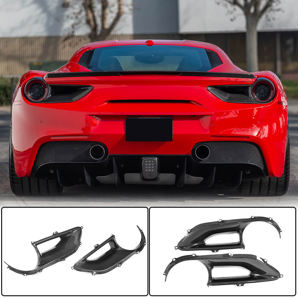 Covers for rear lights (2015-2017, Carbon) for Ferrari 488 GTB - image 1