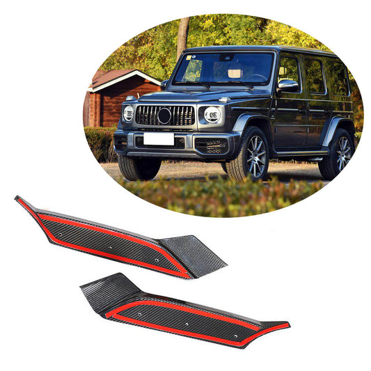 Covers on the front bumper Flap (for G63 AMG 2019-2021, Carbon) for Mercedes G class W463 2018-2024 - image 1
