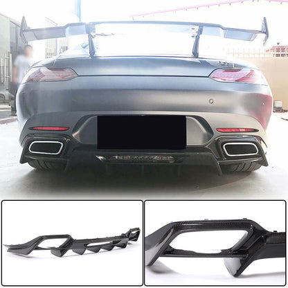 Rear Bumper Diffuser (for 2015-2017, Carbon) for Mercedes AMG GT C190/R190 2014-2022 - image 1
