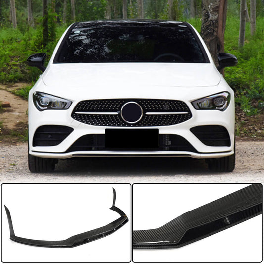Front Bumper Lip Spoiler (for AMG-Line / CLA35 AMG SD 2019-2022, Carbon) for Mercedes CLA C118 2019- - image 1