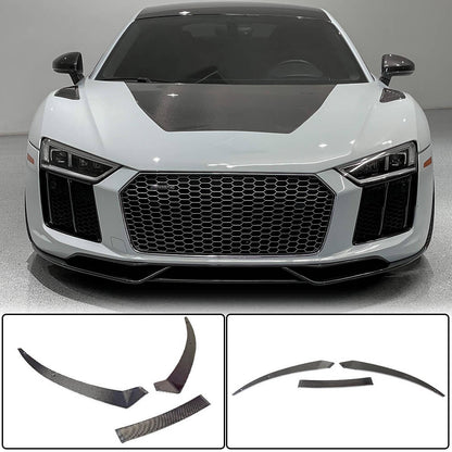 Front Bumper Lip Carbon Fiber V2 for Audi R8 2015- - image 1