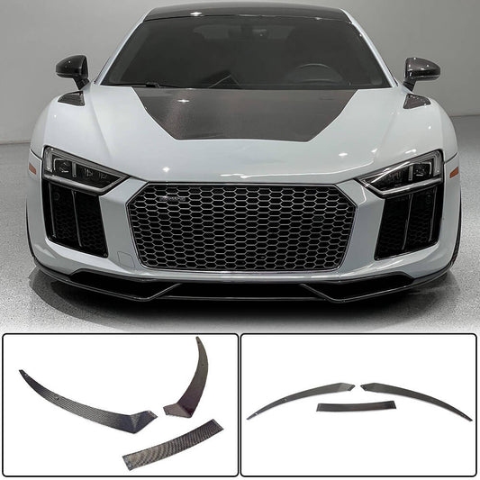 Front Bumper Lip Carbon Fiber V2 for Audi R8 2015- - image 1
