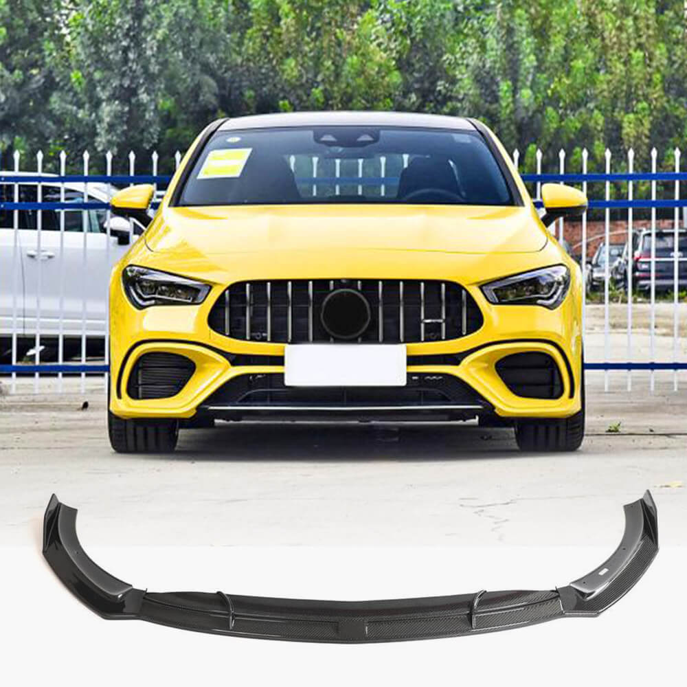 Front Bumper Lip Spoiler (for CLA45 AMG SD, Carbon) for Mercedes CLA C118 2019- - image 1
