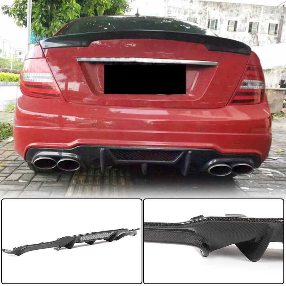 Rear Bumper Diffuser V4 (for AMG SD/Coupe 2012-2014, Carbon) for Mercedes C-class W204 2007-2015 - image 1