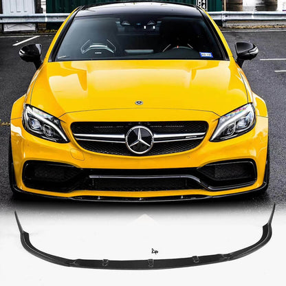 Front Bumper Lip V1 (for Coupe/Cabriolet C63 AMG 2015-2019, Carbon) for Mercedes C-сlass W205 2014-2021 - image 1
