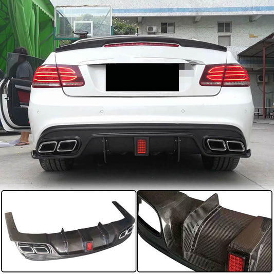 Rear bumper diffuser (for AMG-Line 2014-2016, Carbon) for Mercedes E-class coupe C207 2010-2017 - image 1