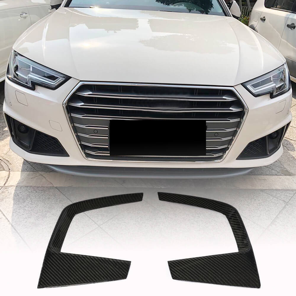 Fog light trim covers V3 (for S-Line Sedan 2015-2019, Carbon) for Audi A4 B9 2015-2024 - image 1