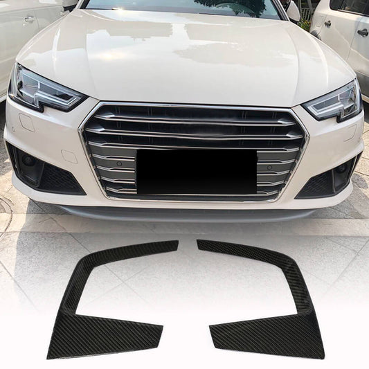 Fog light trim covers V3 (for S-Line Sedan 2015-2019, Carbon) for Audi A4 B9 2015-2024 - image 1