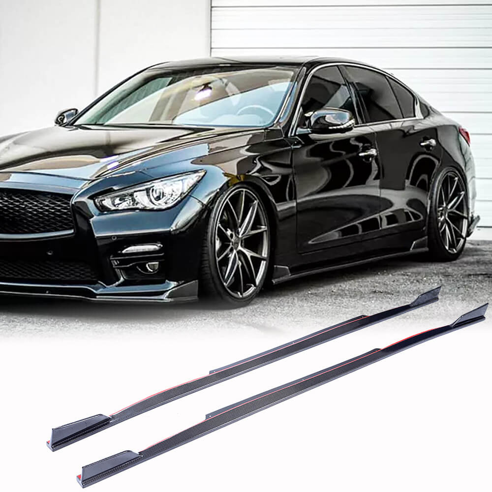 Side Skirts V1 (for Q50, Carbon) for Infiniti Q50/Q60 2013-2024 - image 1