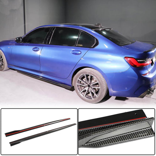 Side Skirt Extensions V2 (for G20, Carbon) for BMW 3 Series G20/21 2018- - image 1
