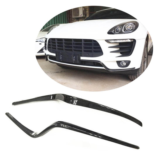 Covers on the front bumper Flap (2014-2018, Carbon) for Porsche Macan 2014-2024 - image 1
