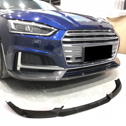 Front Bumper Lip Spoiler (for S-Line Coupe/Cabriolet 2016-2020, Carbon) for Audi A5 2016-2025 - image 1