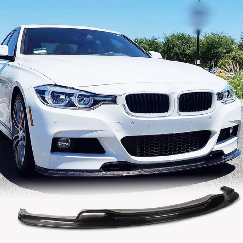 Front Bumper Lip V-Style for F30 M-Sport, Carbon for BMW 3 Series F-30/31/34 2012-2019 - image 1