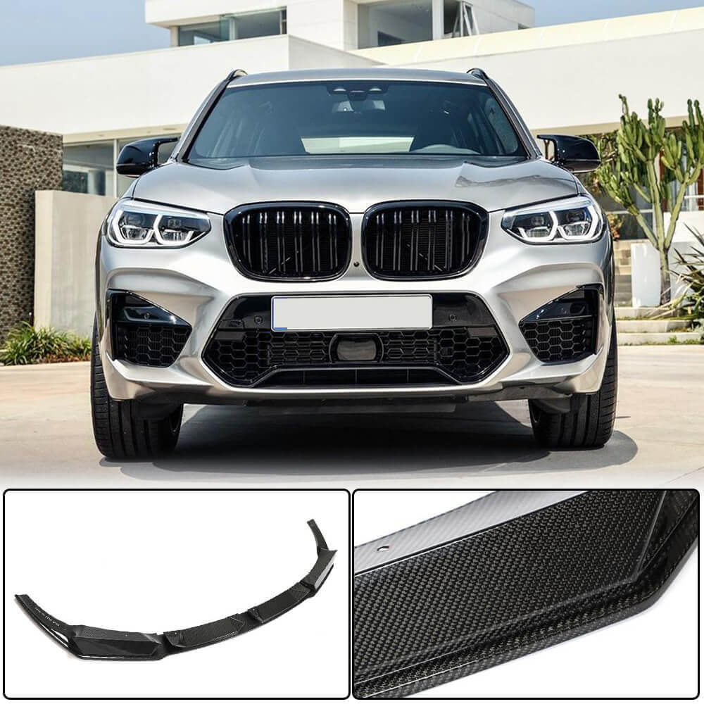 Front Bumper Lip Carbon Fiber V2 (for F98 2019-2021) for BMW X4 G02 2018- - image 1