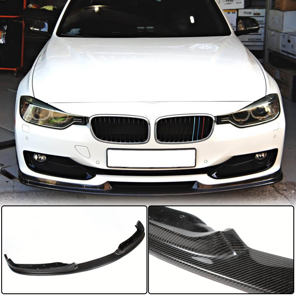 Front Bumper Lip Spoiler (for F30 Base 2012-2015, Carbon) for BMW 3 Series F30/F31 2012-2019 - image 1