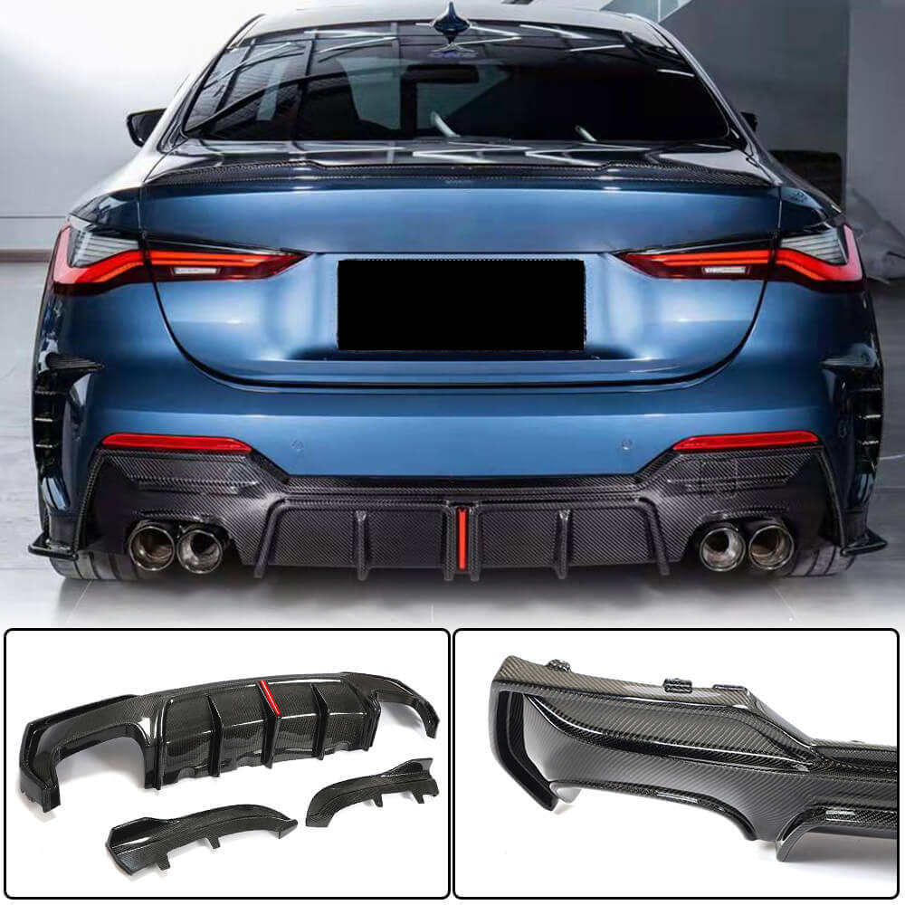 Rear Bumper Diffuser Carbon Fiber V3 (M-Sport) for BMW 4 series G22/23/26 2020- - image 1