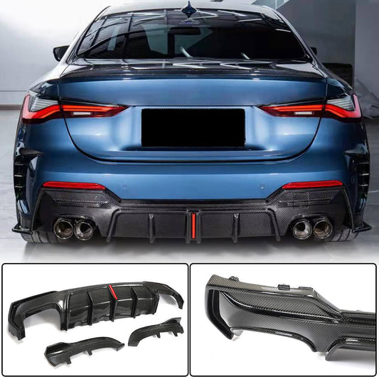 Rear Bumper Diffuser Carbon Fiber V3 (M-Sport) for BMW 4 series G22/23/26 2020- - image 1