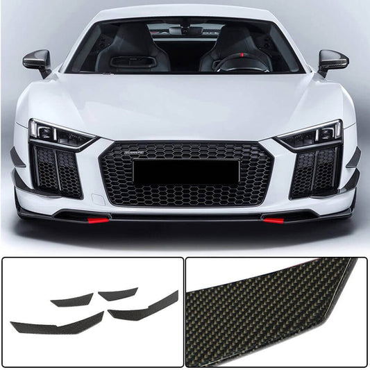 Front Bumper Fins Carbon Fiber for Audi R8 2015- - image 1