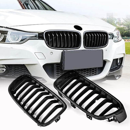 Grille Kidney 1 Bar (Carbon) for BMW 3 Series F-30/31/34 2012-2019 - image 1