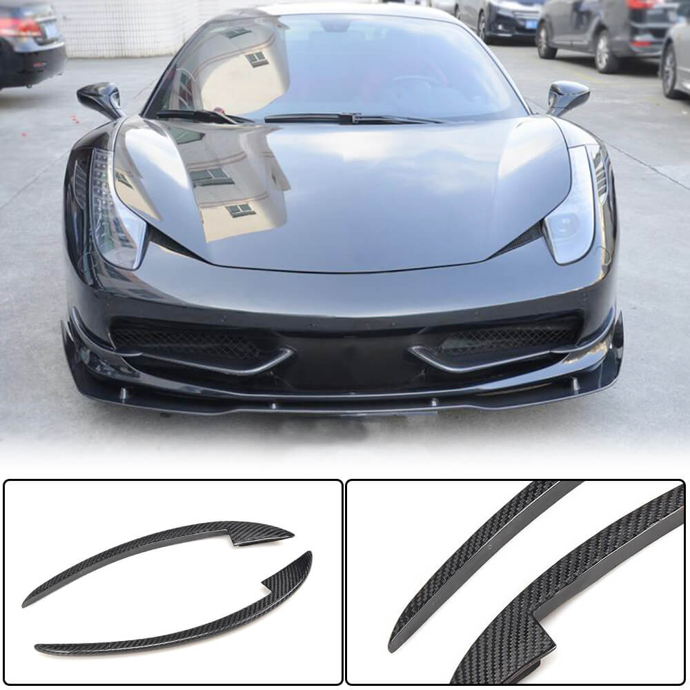 Front Bumper Extensions V2 (2011-2013, Carbon) for Ferrari 458 Italia 2009-2015 - image 1