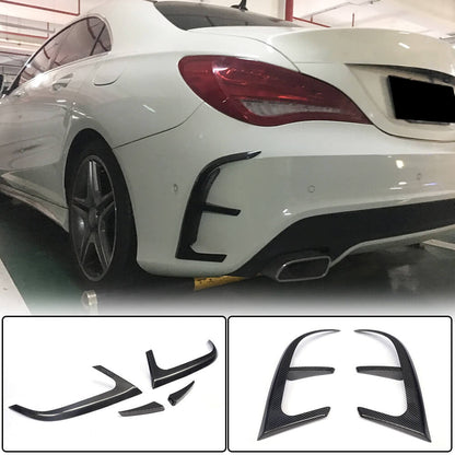 Covers on the rear bumper (for AMG-Line / CLA45 AMG SD 2013-2016, Carbon) for Mercedes CLA C117 2013-2019 - image 1