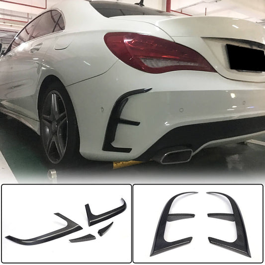 Covers on the rear bumper (for AMG-Line / CLA45 AMG SD 2013-2016, Carbon) for Mercedes CLA C117 2013-2019 - image 1