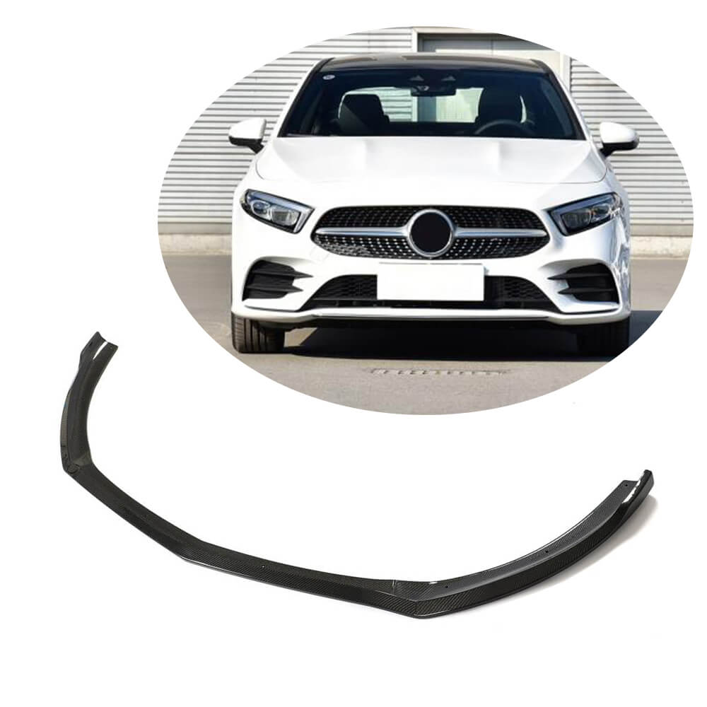 Front Bumper Lip V2 for AMG-Line SD 2018-2021 Carbon for Mercedes A-сlass W177 2018- - image 1