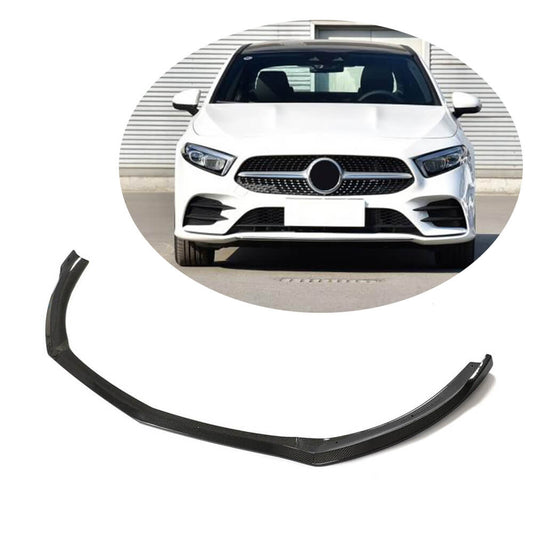 Front Bumper Lip V2 for AMG-Line SD 2018-2021 Carbon for Mercedes A-сlass W177 2018- - image 1